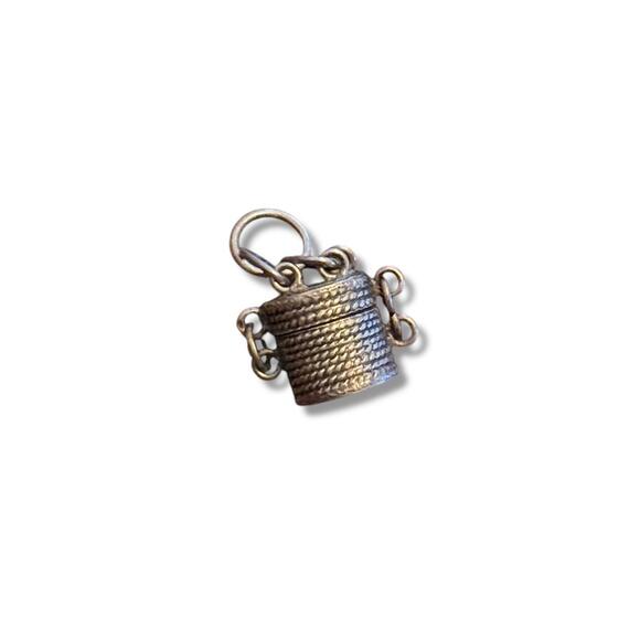 Jewelry - Vintage Sterling Silver Basket Canister Pendant/Charm